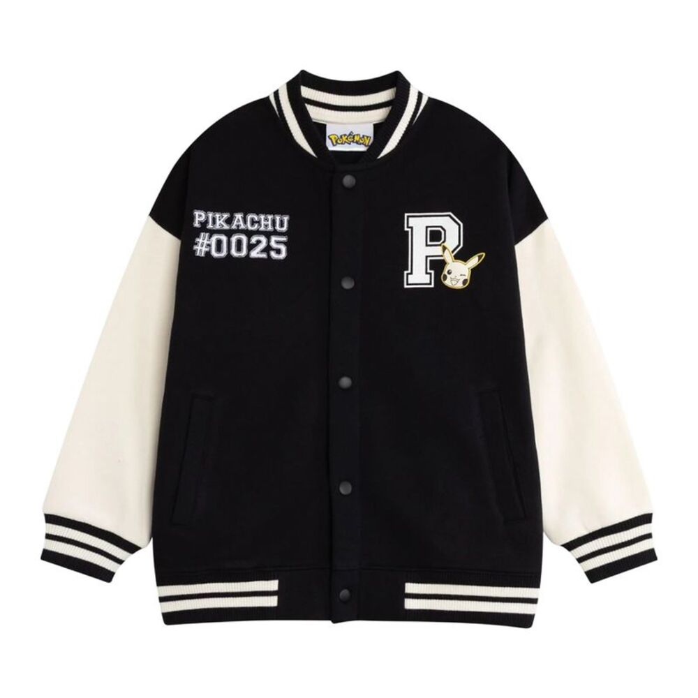 Pokemon Boys Pikachu Varsity Jacket / Black Solid